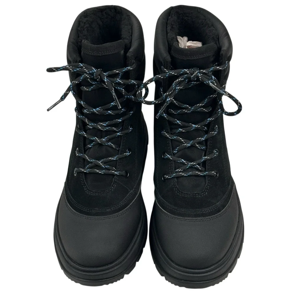 Koolaburra by UGG Deza Lace-Up Utility Boots Womens Sz. 9 Black Suede New $120